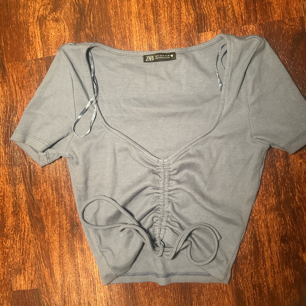 Zara Lilac Short Sleeve Top